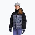 Detská snowboardová bunda ROXY Snowyhill Printed Puffy true black wildin out rg