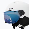 Detská lyžiarska prilba UVEX Rocket Visor Jr white/black matt/mirror blue/smoke 7
