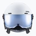 Detská lyžiarska prilba UVEX Rocket Visor Jr white/black matt/mirror blue/smoke 2