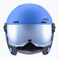 Detská lyžiarska prilba UVEX Rocket Visor Jr blue matt/mirror blue/smoke