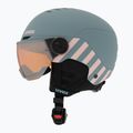 Detská lyžiarska prilba UVEX Rocket Visor Jr rhino/blush matt/mirror silver/lasergold lite 3