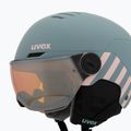 Detská lyžiarska prilba UVEX Rocket Visor Jr rhino/blush matt/mirror silver/lasergold lite 7