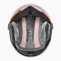 Detská lyžiarska prilba UVEX Rocket Visor Jr rhino/blush matt/mirror silver/lasergold lite 4
