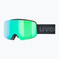 Detské lyžiarske okuliare UVEX Pwdr FM black matt/mirror green yellow clear