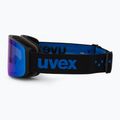 Detské lyžiarske okuliare UVEX Pwdr FM black matt/mirror blue smoke clear 4