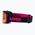 Detské lyžiarske okuliare UVEX Pwdr FM black matt/mirror pink green clear 4