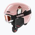 Detská lyžiarska prilba UVEX Viti Set + gogle Speedy Pre pink penguin/lasergold lite