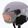 Detská lyžiarska prilba UVEX Rocket Visor Jr cool lavender abstract matt/mirror silver/laser gold 7