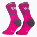 Ponožky DYNAFIT Run Wild Crew pink glo 5