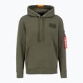 Pánska mikina Alpha Industries Red Stripe Hoodie dark green