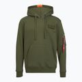 Pánska mikina Alpha Industries Red Stripe Hoodie dark green