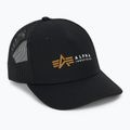 Alpha Industries Label Trucker baseballová čiapka čierna