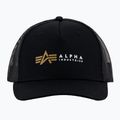 Alpha Industries Label Trucker baseballová čiapka čierna