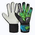 Detské brankárske rukavice Reusch Attrakt Starter Solid Junior black/fluo lime/aqua