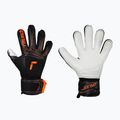 Detské brankárske rukavice Reusch Attrakt Advance Finger Support Junior black/shocking orange