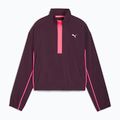 Dámska bežecká bunda PUMA Run For Her Fashion Woven 1/2 ZIP midnight plum/ sunset glow