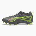 Detské kopačky PUMA Ultra 5 Match FG/AG Jr matná stará strieborná/žltá výstražná/puma stará strieborná