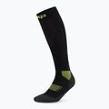 Dámske kompresné ponožky CEP Run Tall 5.0 black/lime 2