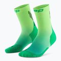 Dámske kompresné ponožky CEP Run Edt. Gradient Mid Cut Compression 5.0 green/lime fade