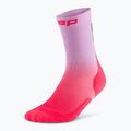 Pánske kompresné  ponožky CEP Run Edt. Gradient Mid Cut Compression 5.0 pink/lilac fade 2