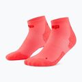 Pánske kompresné ponožky CEP Ultralight Low Cut 4.0 neon coral/red