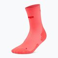 Pánske kompresné ponožky CEP Ultralight Mid Cut 4.0 neon coral/red 2