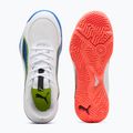 Detské hádzanárske topánky PUMA Accelerate 4 Game On Jr puma white/glowing red/ultra blue 12