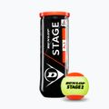 Detské tenisové loptičky Dunlop Stage 2 3 ks oranžová/žltá 61339