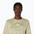 Pánske bežecké tričko longsleeve ASICS Fujitrail Logo LS khaki 5