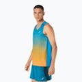 Pánske bežecké tričko ASICS Road Fade Singlet Aegean Blue/Yamabuki 4