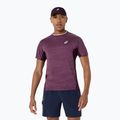 Pánske tenisové tričko ASICS Match Jacquard dark aubergine