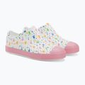 Native Jefferson Print Disney Jr detské tenisky shell white/princess pink/pastel white confetti 4