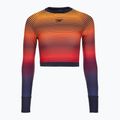 Dámske plavecké tričko longsleeve Speedo Placement Wrap Back Top blue/orange