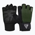 Tréningové rukavice RDX W1H Gym Workout Gloves army green 2