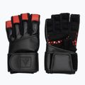 Trekkingové rukavice RDX L4 Finger Weightlifting Leather red/black