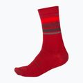 Cyklistické ponožky Endura BaaBaa Merino Stripe červené 