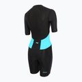 Dámsky triatlonový oblek ZONE3 Activate SS Full Zip Trisuit black/turquoise 3