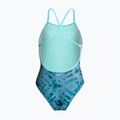 Dámske jednodielne plavky ZONE3 Strap Back teal tie dye 2