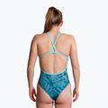 Dámske jednodielne plavky ZONE3 Strap Back teal tie dye 5