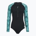 Dámske jednodielne plavky ZONE3 Long Sleeve teal tie dye