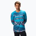 Pánske cyklistické tričko s dlhým rukávom Endura Patchwork Ltd s potlačou barra blue