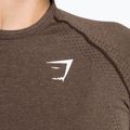 Dámsky tréningový top s dlhým rukávom Gymshark Vital Seamless Top brown/white 5