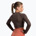 Dámsky tréningový top s dlhým rukávom Gymshark Vital Seamless Crop Top penny brown marl 3