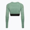 Dámsky tréningový top s dlhým rukávom Gymshark Vision Crop Top green/black 6