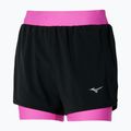Dámske bežecké šortky Mizuno ER 4.5 2in1 black/pink