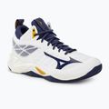 Volejbalová obuv Mizuno Wave Dimension Mid white/blue ribbon/mp gold