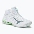 Dámska volejbalová obuv Mizuno Wave Voltage Mid white/glacial ridge/patina green