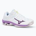 Dámska volejbalová obuv Mizuno Wave Voltage 2 white/patrician purple/quince