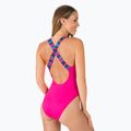 Dámske jednodielne plavky Nike Logo Tape Crossback pink NESSC262-672 3