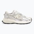 KARL LAGERFELD dámske topánky Orion Sidetrim white leather/textile w/silver